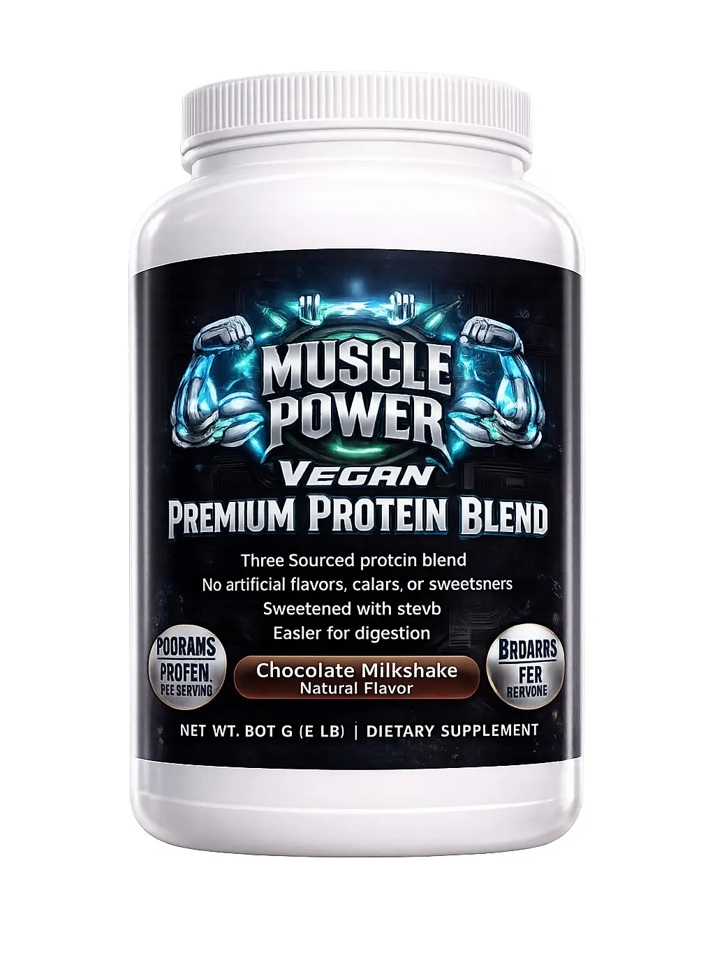 Muscle Power Premium Whey Protein Powder (Chocolate, 2 lbs) - Micronized Muscle Building Supplement for Gym Workout Growth & Recovery