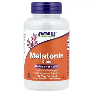 NOW Foods Melatonin, 5 mg, 180 Veg Capsules