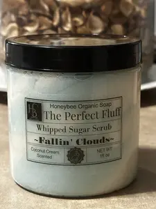 Organic Fallin' Clouds Whipped Body Scrub with Babassu Coconut Oil for Silky Smooth Skin