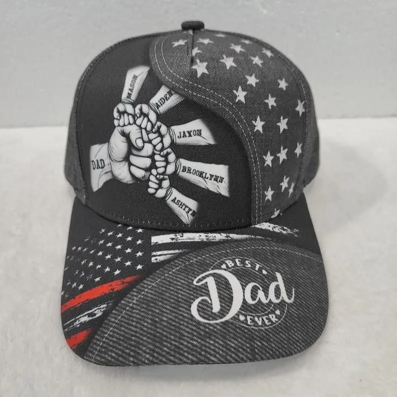 Father’s Day Custom Dad Hat – Classic Baseball Cap with Kid’s Name, Gift for Papa or Grandpa
