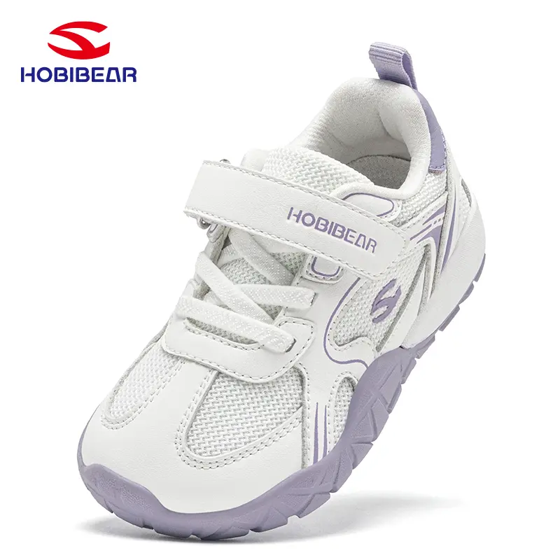 HOBIBEAR Kids' Velcro-Fastened Low-Top Casual Trainers - Synthetic, Wide Round Toe, Minimalist 0-Drop, Flexible Shoes for Toddlers & Older Boys and Girls, Velcro Fastened Shoes, Toddler & Up, Wide Toe Box, Comfortable & Breathable