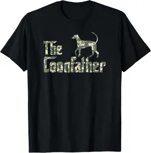 Men's Letter "Coonfather Coon Hunting Dogs Coonhound Dad" Print Round Neck Tee, Regular Fit Casual Short Sleeve T-shirt For Summer, Men's Top For Daily Outdoor Vintage Graphic Round Neck Tee