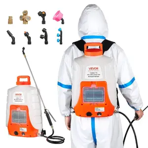 VEVOR Battery Powered Backpack Sprayer, 0 - 90 PSI Adjustable Pressure, 4 Gallon Tank, Back Pack Sprayer with 8 Nozzles and 2 Wands, 12V 8Ah Battery, Wide Mouth Lid for Weeding, Spraying, CleaningVEVOR Super Brand Day