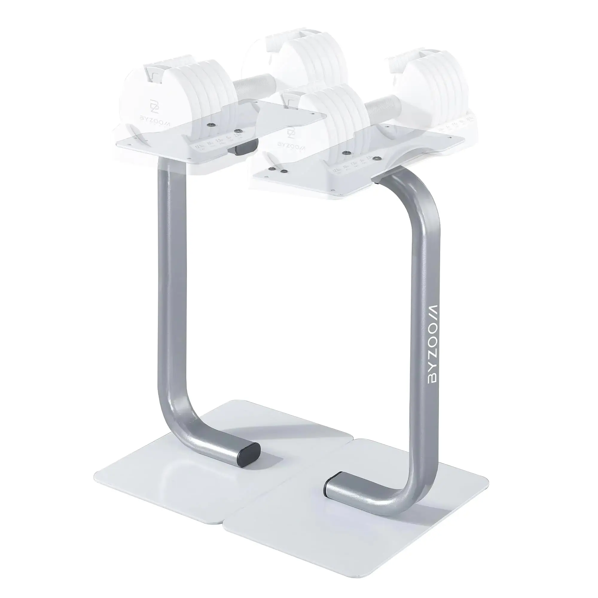 BYZOOM FITNESS Adjustable Dumbbell Stand Rack Holder Weight Training Fitness Exercise for Home Gym Woman Beginner White
