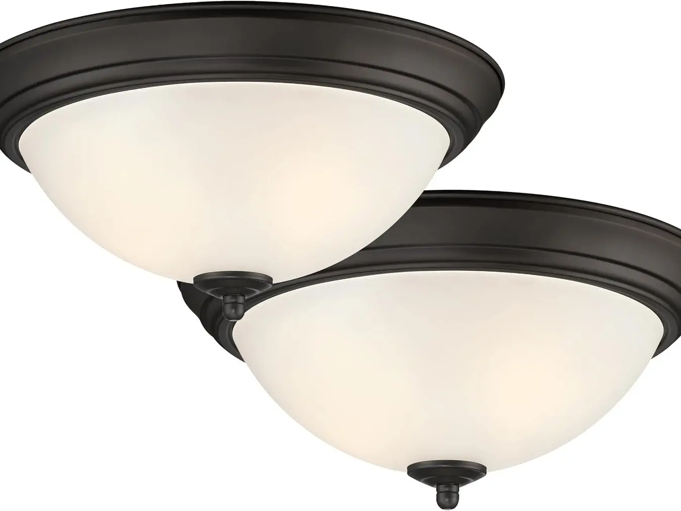 Designers Fountain Flush Mount Ceiling Light, 11 Inch Frosted Glass Lighting Fixture for Kitchen, Bedroom, Bathroom, and Hallway, LED Bulbs not Included, Oil Rubbed Bronze