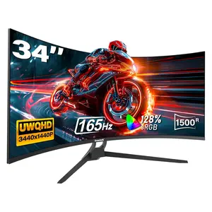 Gawfolk 34/32/27/24 Inch Ultrawide Curved Gaming Monitor, 1500R PC Screen UWQHD 3440x1440, 165/144/250/240/300hz Curved Computer Screen with FreeSync, Multi-Directional Adjustable Base