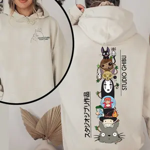 Studio Ghibli World Hoodie and Sweatshirt, Studio Ghibli Sweater, Ghibli Studio Hoodie, Howls Moving Castle Shirt, Spirited Away, Ponyo, My Neighbor Totoro, Hayao Miyazaki, Totoro, No Face, Calcifer, Ghibli Cartoon Shirts, Anime Sweatshirt