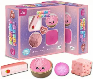 8-Piece Set Mystery Squishy Box, Slow Rising Malt Sugar Stress Relief Fidget Toys, Soft Stretchy Sensory Toys for Anxiety Relief, Cute Party Favors Gift for Adults (4pcs)