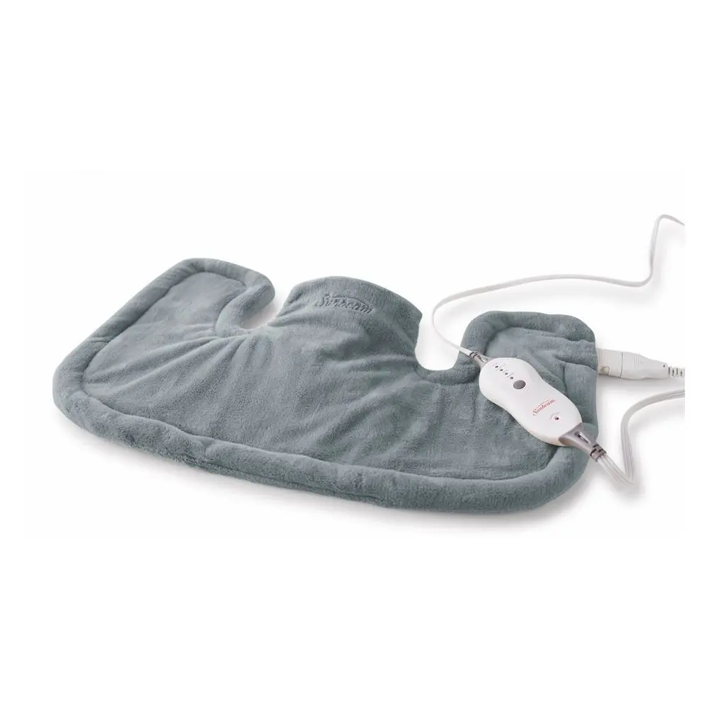 Sunbeam Renue Heat Wrap - Gray Shoulder Heating Pad with 4 Heat Settings & 2-Hour Auto-Off for Neck & Shoulder Relief