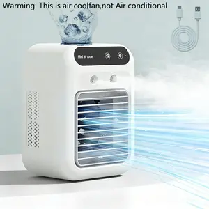 Mini Air Cooler, Desktop Fan, Portable Rechargeable Fan, USB Powered, Ideal for Dorms & Offices, 2-Speed Adjustment, Effective Cooling Solution