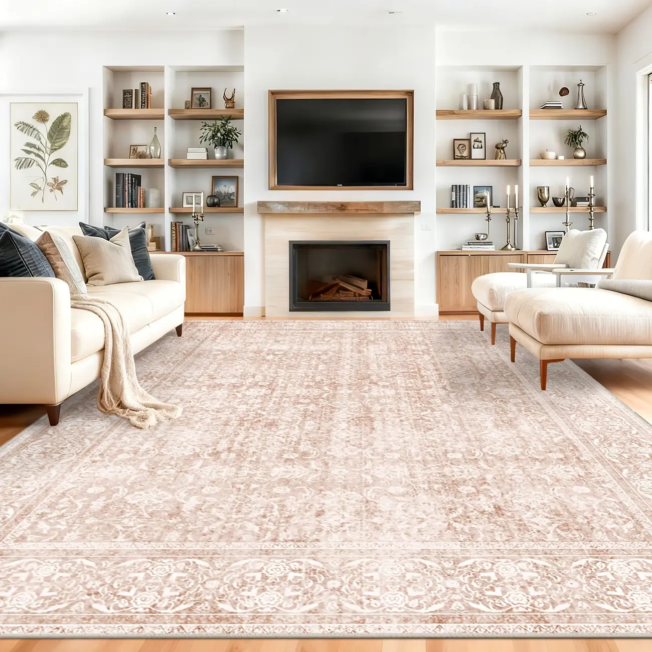 BOOPBEEP Imitation Cashmere Area Rug,Pink Bohemian Washable Carpet,For Living Room Dining Room Bedroom, Soft Low Pile, Non Slip, Home Decor, Ideal For HighTraffic Area,Mother's Day Gilf,Housewarming,Non-Shedding persian rugs,outdoor rug,Camping Picnic Rug