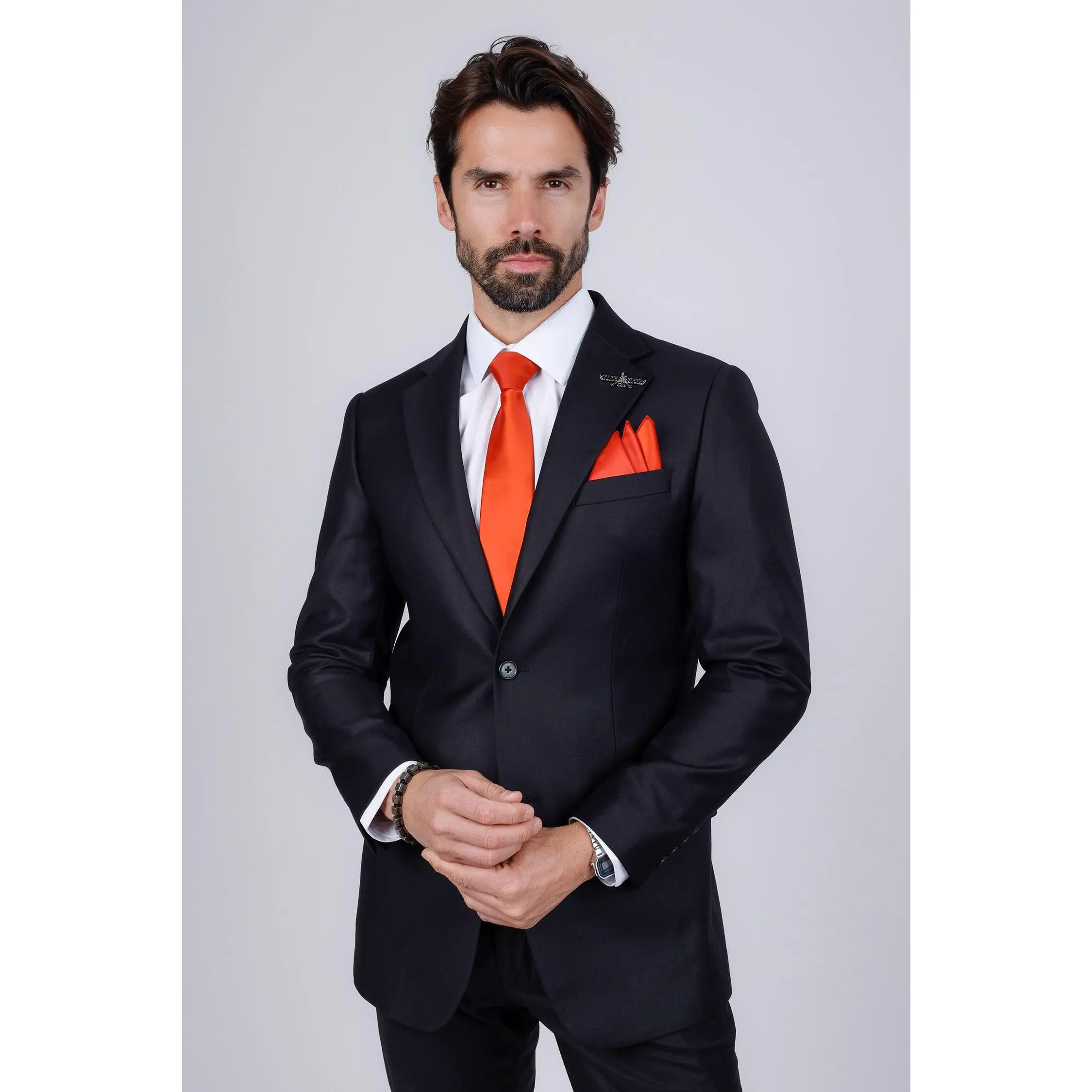Vortina Shiny Tie - Stylish Orange Tie for Men, Suitable for Various Occasions, Perfect for Fashion Lovers Formal Silk Blazers