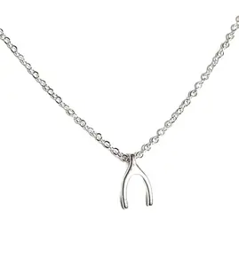 Wishbone Necklace with Adjustable Chain Perfect for Layering, Lucky Necklace, Wishing Necklace