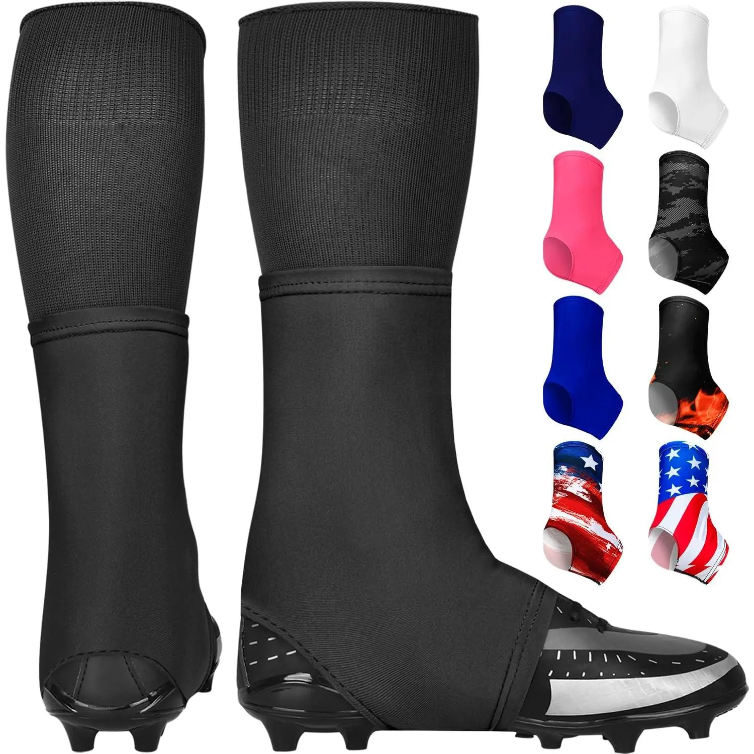 Spats Football Cleat Covers - Keep Your Laces Tied and Cleats Clean, Football Spats for Cleats, Perfect for Baseball, Soccer, Lacrosse, Hockey - Adult & Youth SizesVelvet Bloom15