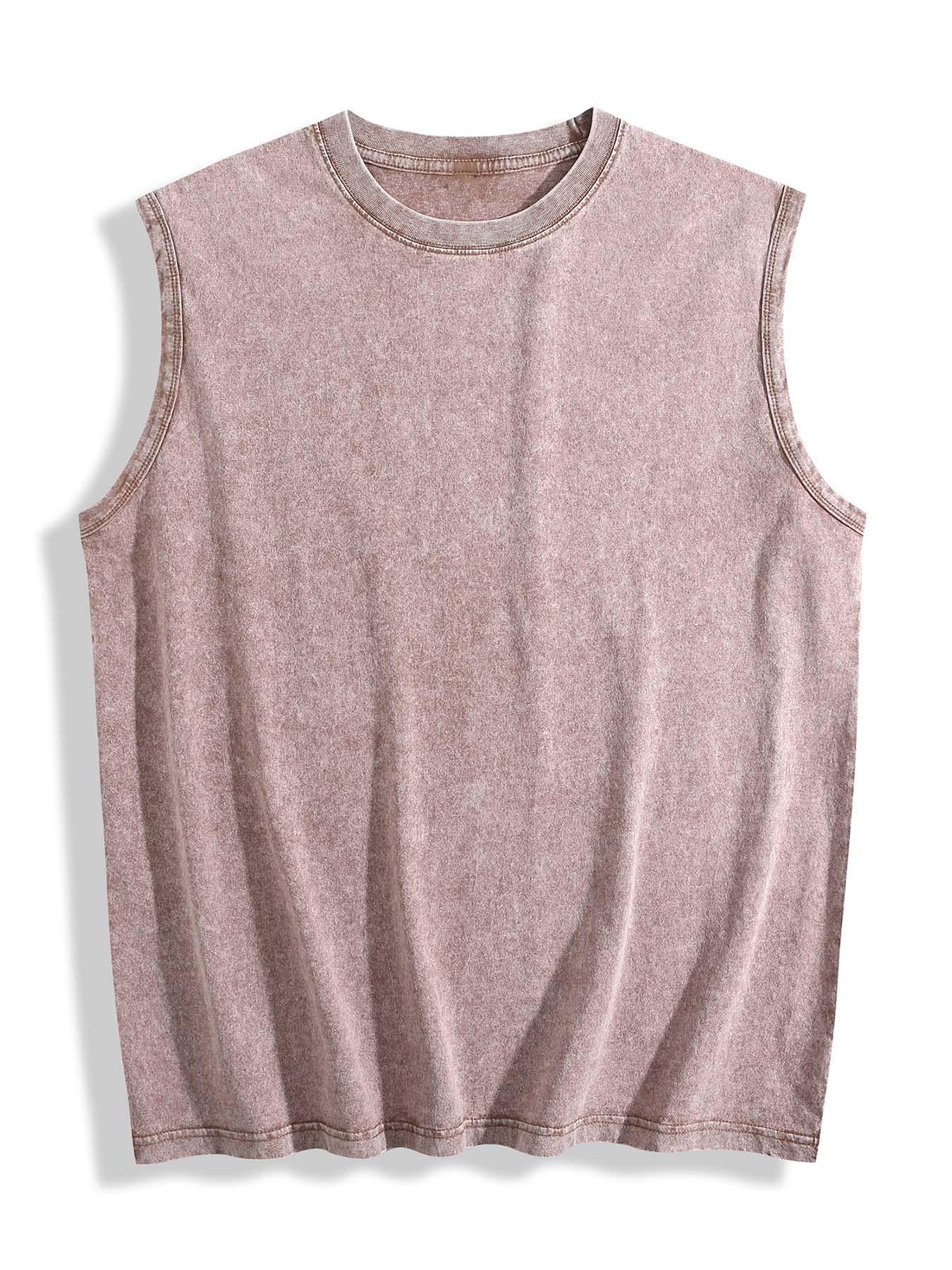 2-4 Pack 100% Washed Cotton Heavyweight Plain Tank Top – Durable Unprinted Relaxed Fit Sleeveless Tee for Memorial Day BBQ & Beach Vacation