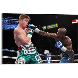 Floyd Mayweather VS Canelo Canvas Poster Room Aesthetic Decorative Wall Art Print Family Bedroom Decor