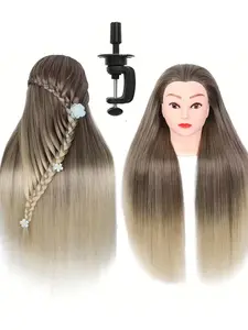 Mannequin Heads with Hair for Cosmetology Practice, 2-Pack Doll Heads Ideal for Braiding & Styling, Party Styling, Perfect for Parties & Special Occasions