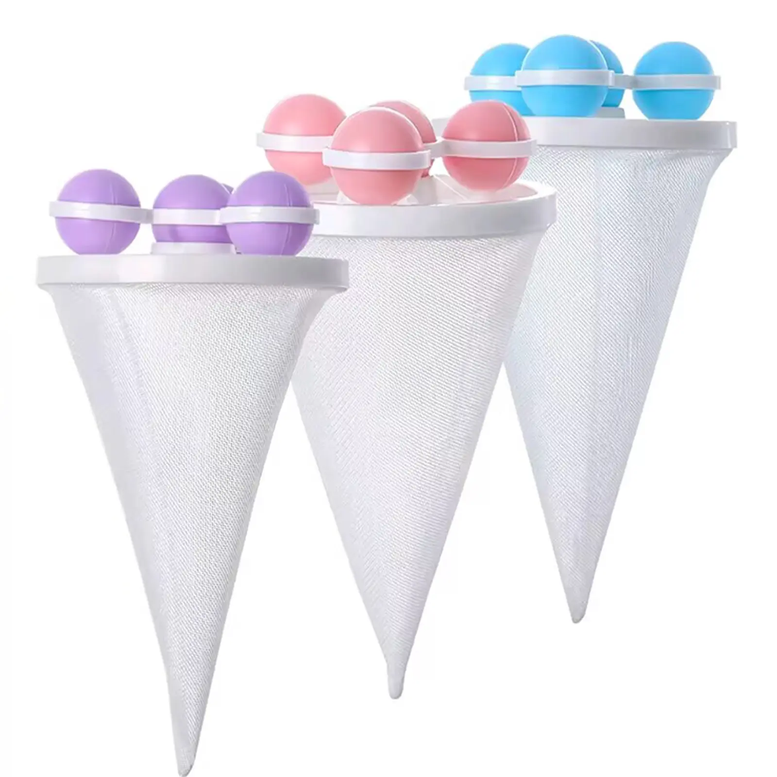 3Pcs Reusable Mesh Washing Machine Filter Bags, Floating Lint & Hair Catcher Laundry Products, Home Laundry Tools & Accessories