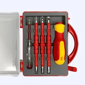 5-in-1 Insulated Multi-Function Dual-Use Screwdriver Set with Voltage Tester and Magnetic Electrician's Insulated Screwdriver Tools