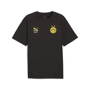 PUMA Mens X Kidsuper Borussia Dortmund Graphic Crew Neck Short Sleeve Casual Tops Casual - Black, Yellow