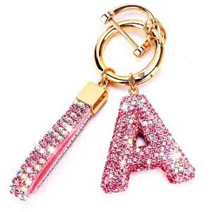 Initial Car Keychains for Women Girls,Bling Cute A-Z Key Chains for Handbags,Personalized Gift