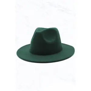 RETRO Flat Big Brim Fedora Hat - Cotton & Polyester Blend for Maximum Protection