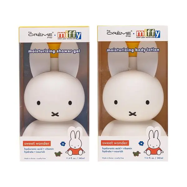 The Crème Shop x Miffy Sweet Wonder Collection Hydrating Body Lotion & Shower Gel Bundle with Hyaluronic Acid Vitamin C Gentle Nourishing Strawberry Fragrance Cream Moisturizing Set Daily Moisturize Moisturizer Moisture