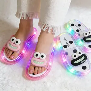 Women's Cartoon Crystal Light Up Slides – Heel Activated Auto Flashing Color Changing Glow Thong Sandals. Funny Kawaii House Shoes. Perfect for Night Walk, Mirror Selfie & Valentine's Gift for Girlfriend. Footwear Slipper Flipflop Flipflop