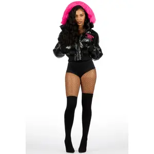 Moncia Black/Pink Puffer Jacket