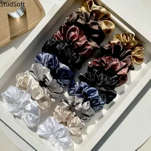2026 New 16PCS Scrunchies Set, Premium Solid Colors, Elegant Satin Hair Ties, No Damage Hair, Daily/Work/Party/Wedding Accessories,