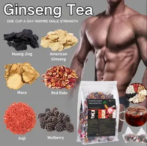 NaturalGinseng Maca Tea for Men-Boost Energy, Kidney Support, No Caffeine 30 Teabags Herbal Blend for Men's Health Multi Vitamin Drink- Beverage Nata loaded tea