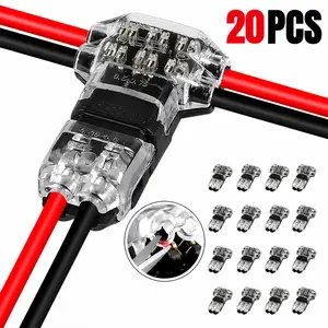 20PCS T-Tap Quick Wire Connectors, T Type 2 Pin Wire Splice Connectors, No Stripping Solderless Electrical Connectors for LED, Automotive, RV & Marine Wiring