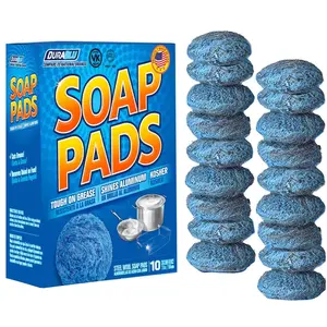 SCRUBIT 20 Pack Steel Wool Soap Pads - Kosher - Metal Scouring Cleaning Pads for Dishes, Pots, Pans, and Ovens - Pre-Soaped scrubbing Pads for Easy Cleaning of Tough Kitchen Grease and Oil