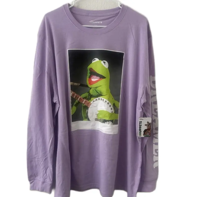 Muppets Kermit the Frog Banjo Long Sleeve Tee – Lavender