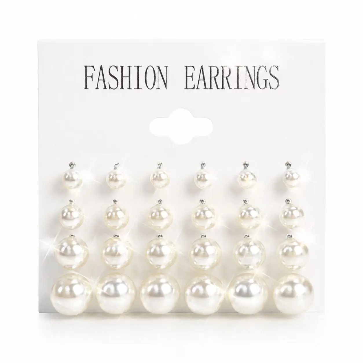 classic white beads earrings