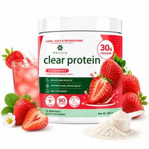 Whey protein isolate 30g protein  collagen peptides and digestive enzymes – Post-workout recovery shake (90 calories) – Strawberry peach flavor