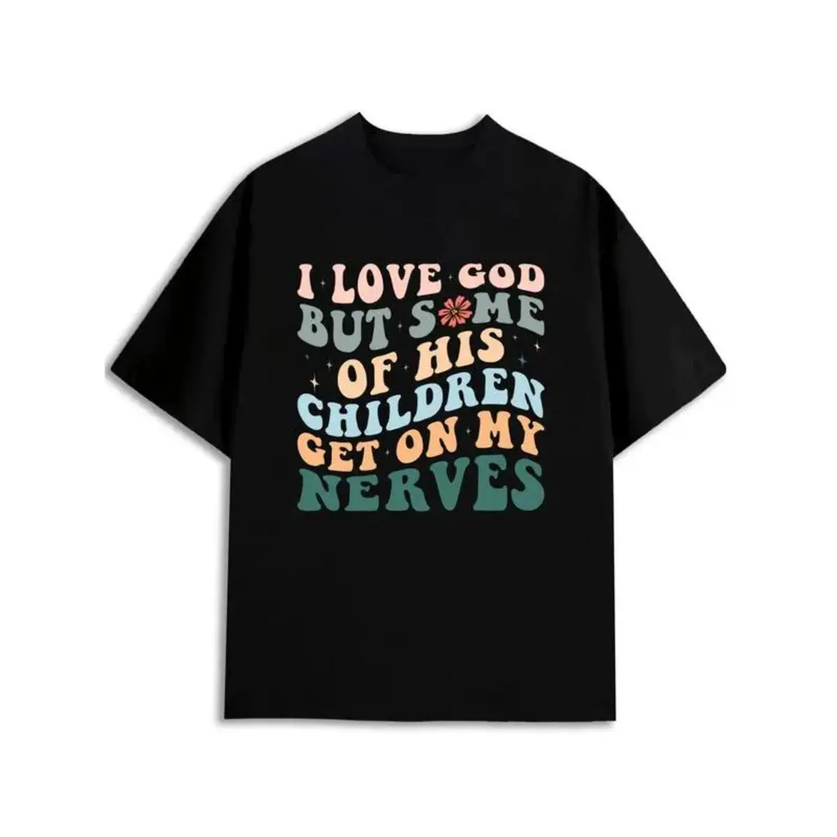 God's Children T-Shirt for men Christianity  tshirt black Breathable fabric, round neck, short sleeves Weekend casual wear christian believers church costumes