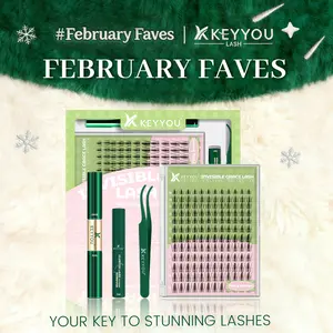 KEYYOU Brown Fairy DIY Lash Cluster Natural Water-Proof Super Thin Invisible Band Long-Lasting Eyelash Extensions Beginner-Friendly (Lash Single Box / Lash Kit）Feline lash look Medusa Lash handmade lash TikTok Shop FebruaryFaves