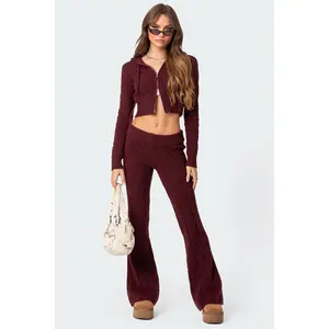 Ray Cable Knit Flared Pants