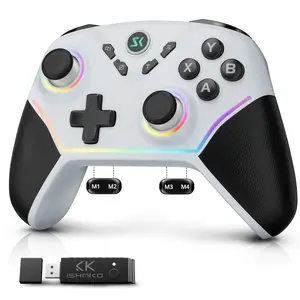 Wireless Gaming Controller for PC/Switch/iOS/Android, Hall Effect Stick & Trigger, No Stick Drift, RGB Lighting, 1000Hz response rate, AG43