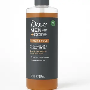 DOVE MEN + CARE 2-in-1 Shampoo + Conditioner Sandalwood & Cardamom Oil for Thick & Full Hair, + Vitamin B3 & Mineral Complex, 17.5 oz