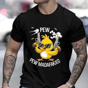 Pew Pew Chickens Funny Chicken Meme T-Shirt, Sarcastic Humor Graphic Tee