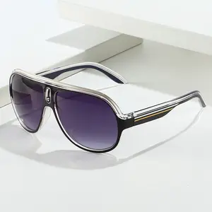 2026 Retro Pilot Style Sunglasses for Men & Women, Classic Double-Bridge Aviator Frame Shades, Trendy Gradient Lenses with Decorative Stripes, Lightweight Fashion Eyewear, Ideal for Daily Wear, Driving, Outdoor Sports & Casual Outings tiktokshopspringglow