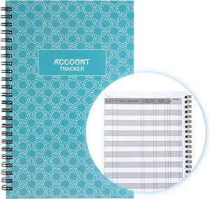 A5 Big Checkbook Register, Check Registers for Personal, Check Book Register & Debit Card Transaction Notebook, Checking Account Register, Business Ledger, Expense , Teal