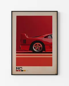 FERRARI - F40 Poster,Car Poster, Wall Art, Poster Print, Music Poster Decor Room
