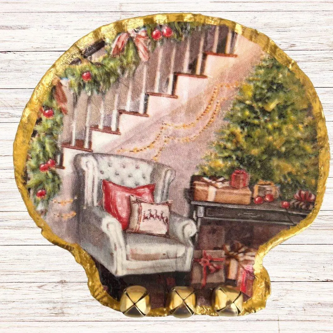 "Twas The Night Before Christmas" Decoupage Scallop Shell
