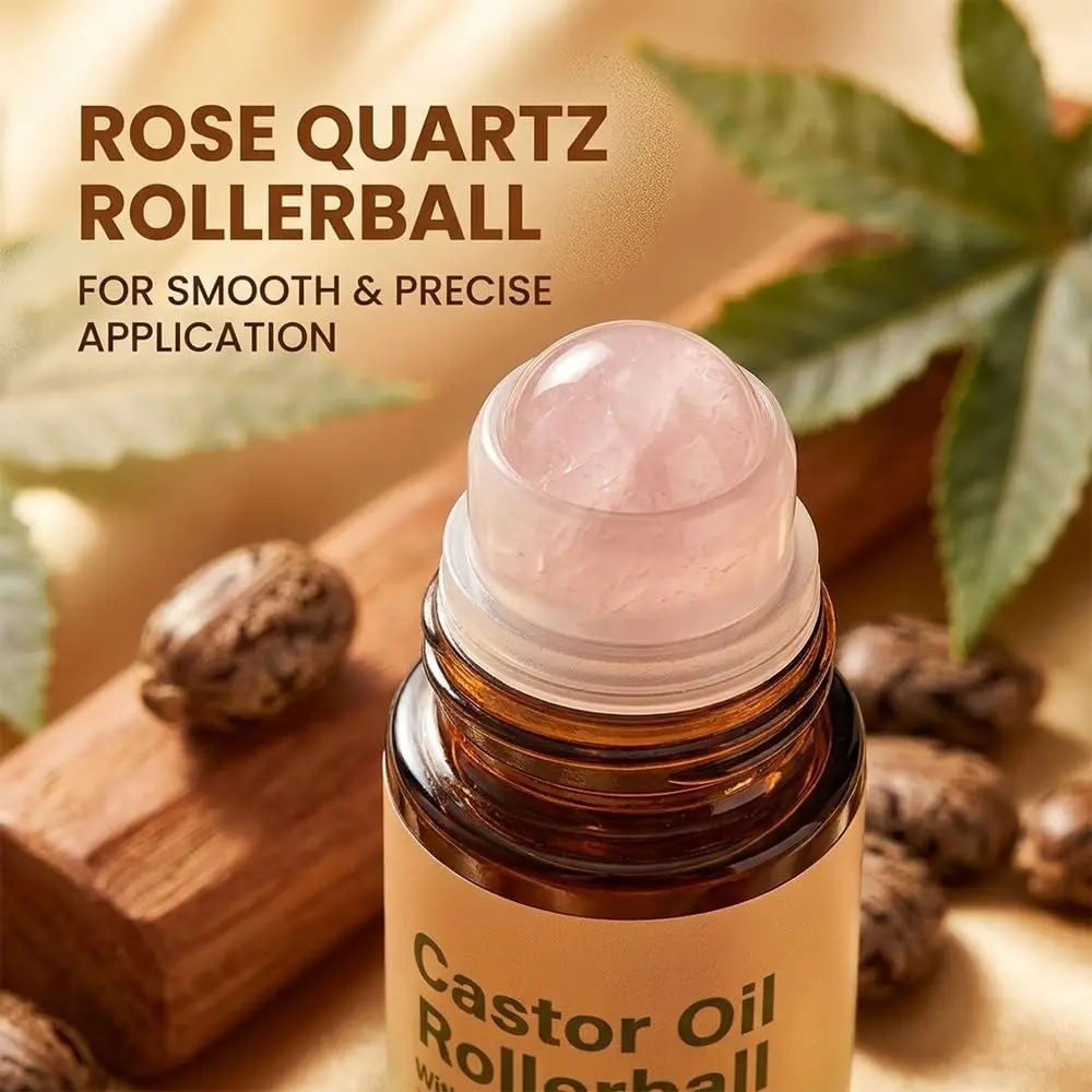 Organic Castor Oil Roller-On - 100g Portable Nourishing Body Oil Moisturizer, Daily Skin Care Hydrator, Residue-Free, Ideal Gift