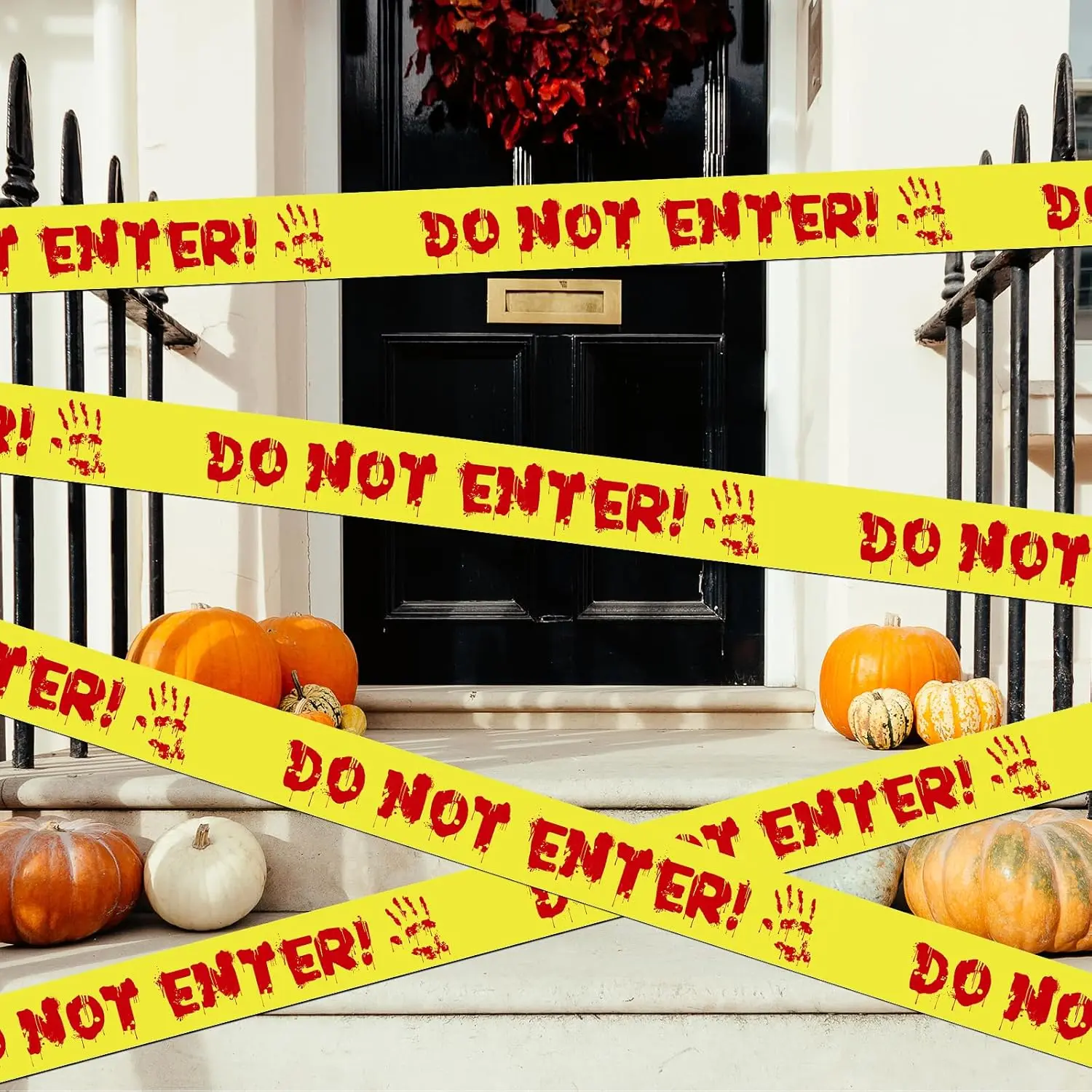 Halloween Decorations Caution Tape, 2 Inch x 100 Feet Do Not Enter Caution Tape for Spooky Halloween Decoration 2024 Wall Door Pack Ornaments Garage