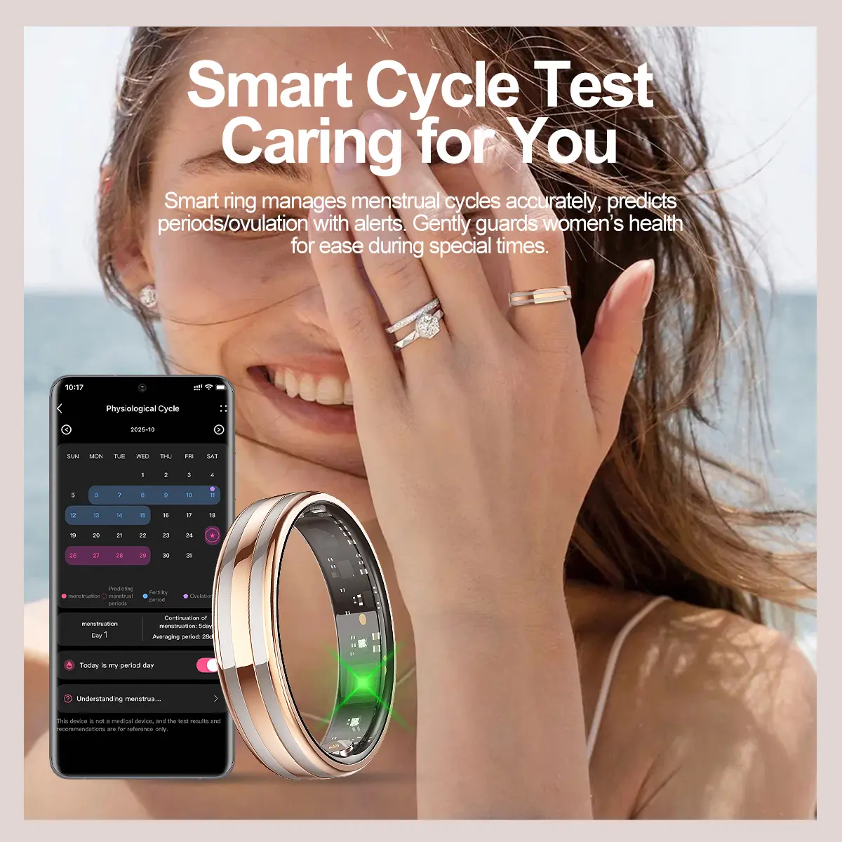 2026 Silver Unisex Magnetic Steel Smart Wearable Ring - HX3918 Chip-Powered, IP68 Waterproof, Bluetooth-Enabled, iOS & Universal Android-Compatible, 15mAh Rechargeable, Heart Rate Tracking, Activity Fitness Tracker
