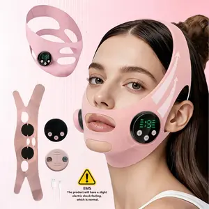 EMS Face Lifting Strap, Micro Current Low Frequency Massager, V-Line Mask Chin Up Mask, Intelligent Electric Face Lifting Mask